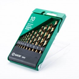 Набор сверл 10 предметов по металлу, быстрорежущая сталь HSS M35, Co 5% SATA 52810