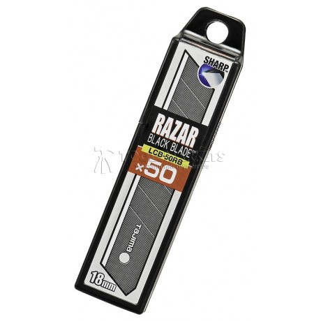 Лезвия Razar Black 18 мм для ножей LC-500,501,520,521,510 /50 шт в футляре TAJIMA LCB50RB-50H/K1