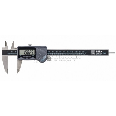 Цифровой штангенциркуль TESA TWIN-CAL IP67 0–200 мм, 0,01 мм 00530322 Цифровой штангенциркуль TESA TWIN-CAL IP67 0–200 мм, 0,01 мм 00530322