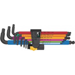 Набор Г-образных дюймовых ключей WERA 950/9 Hex-Plus Multicolour Imperial 2, 9 предметов WE-022640