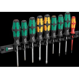 Магнитный держатель и набор отвёрток WERA 9650 Kraftform 9 предметов WE-051012