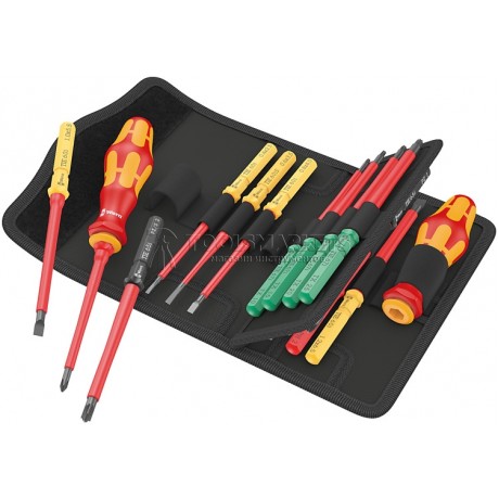 Набор бит с битодержателем WERA Kraftform Kompakt VDE 17 Universal 1 Tool Finder, 17 предметов WE-006611