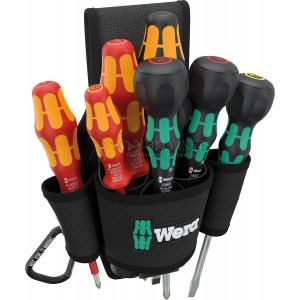 Набор отверток в поясной сумке WERA 9621 SET 2 Kraftform Ball-Grip , 8 предметов WE-136033