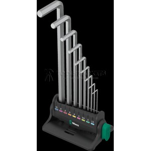 Набор Г-образных ключей WERA 950/9 Hex-Plus 8 метрические размеры, с хромированным корпусом, 9 предметов WE-022102