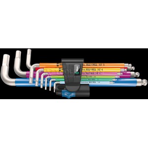 Набор Г-образных ключей WERA 3950/9 Hex-Plus Multicolour HF Stainless 1 нержавеющая сталь с фиксирующей функцией 9 предметов WE-022699