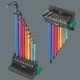 Набор Г-образных ключей WERA 950/9 Hex-Plus Multicolour 3 метрические размеры, BlackLaser, 9 предметов WE-133165