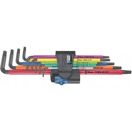 Набор удлиненных Г-образных ключей с фиксацией WERA 967/9 SXL TORX Multicolour HF 1 9 предметов WE-024470