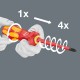 Набор насадок с 2 рукоятками-держателями WERA Kraftform Kompakt Turbo i 1 VDE Tool Finder 16 предметов WE-006640