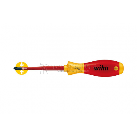 Отвертка SoftFinish electric slimFix Xeno 3281 SL/PZ1 x 80 шлиц Pozidriv Wiha 36329