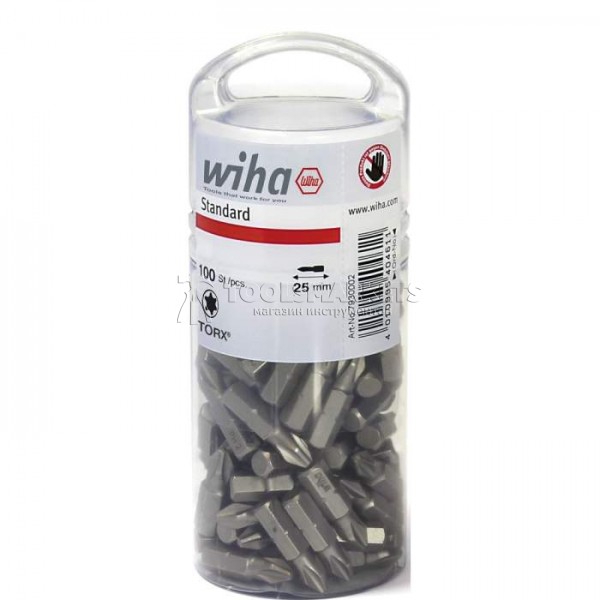 Набор бит Standard 25 мм TORX®, 100 предметов, 1/4", в большой упаковке серия 7929ZT WIHA WH-40465 Набор бит Standard 25 мм TORX®, 100 предметов, 1/4", в большой упаковке серия 7929ZT WIHA WH-40465
