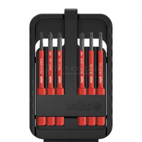 Набор бит slimBit electric смешанная комплектация, 6 предметов, в коробке slimBit-Box серия 2831 WIHA WH-44366