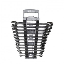 Набор из 12 гаечных ключей комбинированных с 12-гранной трещоткой, в держателе, диапазон размеров 8-19 мм серия 915 WIHA WH-44665