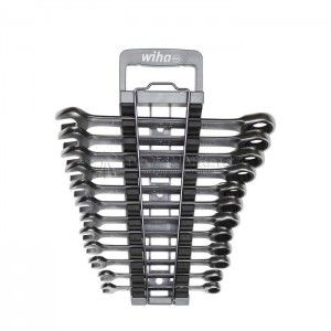 Набор из 12 гаечных ключей комбинированных с 12-гранной трещоткой, в держателе, диапазон размеров 8-19 мм серия 915 WIHA WH-44665 Набор из 12 гаечных ключей комбинированных с 12-гранной трещоткой, в держателе, диапазон размеров 8-19 мм серия 915 WIHA WH-44665