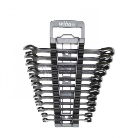 Набор из 12 гаечных ключей комбинированных с 12-гранной трещоткой, в держателе, диапазон размеров 8-19 мм серия 915 WIHA WH-44665 Набор из 12 гаечных ключей комбинированных с 12-гранной трещоткой, в держателе, диапазон размеров 8-19 мм серия 915 WIHA WH-44665