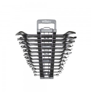 Набор из 12 двусторонних рожковых гаечных ключей, в держателе, диапазон размеров 6-28 мм серия 641M WIHA WH-44753 Набор из 12 двусторонних рожковых гаечных ключей, в держателе, диапазон размеров 6-28 мм серия 641M WIHA WH-44753