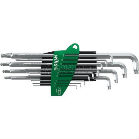 Набор штифтовых ключей в держателе ProStar Stubby, сферическая головка TORX®, титановое серебро, 13 предметов серия 366BET WIHA WH-40979 Набор штифтовых ключей в держателе ProStar Stubby, сферическая головка TORX®, титановое серебро, 13 предметов серия 366BET WIHA WH-40979