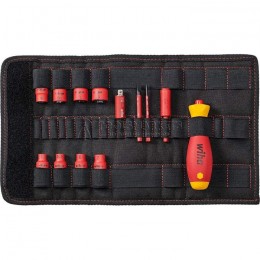 Отвертки и торцевые головки 1/4", набор slimVario electric смешанная комплектация, 13 предметов в складной сумке серия 7209N WIHA WH-43467