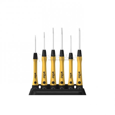 Набор микроотверток PicoFinish ESD Шлиц, Phillips, с держателем, 6 предметов серия 270P WIHA WH-43707 Набор микроотверток PicoFinish ESD Шлиц, Phillips, с держателем, 6 предметов серия 270P WIHA WH-43707