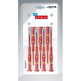 Заказать Набор прецизионных отверток WITTRON VDE для винтов шлицем и Phillips, 7 предметов в блистере WITTE 893772016 отпроизводителя WITTE
