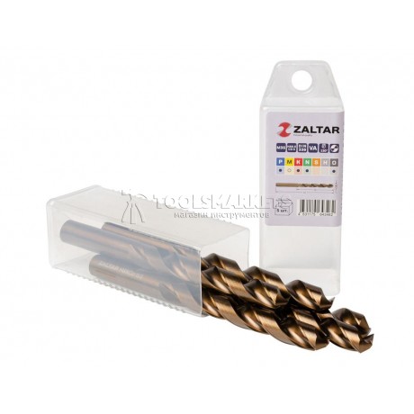 Комплект свёрл по металлу индустриальных, 5 шт, DIN 338, HSS-E Co5, Тип VA, 5xD, Ø12.50 мм ZALTAR ZA-74125-S5