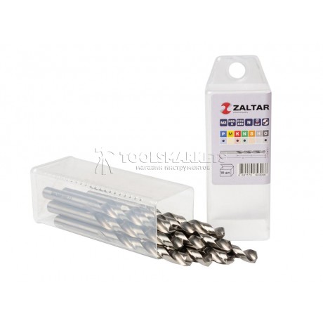 Комплект свёрл по металлу индустриальных, 10 шт, DIN 338, HSS-G, Тип N, 5xD, Ø7.50 мм ZALTAR ZA-73075-S10 Комплект свёрл по металлу индустриальных, 10 шт, DIN 338, HSS-G, Тип N, 5xD, Ø7.50 мм ZALTAR ZA-73075-S10