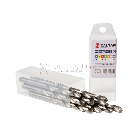 Комплект свёрл по металлу индустриальных, 10 шт, DIN 338, HSS-G, Тип N, 5xD, Ø8.50 мм ZALTAR ZA-73085-S10