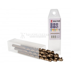 Комплект свёрл по металлу индустриальных, 10 шт, DIN 338, HSS-E Co5, Тип VA, 5xD, Ø6.50 мм ZALTAR ZA-74065-S10