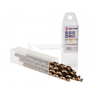 Комплект свёрл по металлу индустриальных, 10 шт, DIN 338, HSS-E Co5, Тип VA, 5xD, Ø7.00 мм ZALTAR ZA-74070-S10