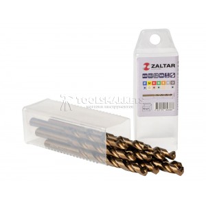 Комплект свёрл по металлу индустриальных, 10 шт, DIN 338, HSS-E Co5, Тип VA, 5xD, Ø8.00 мм ZALTAR ZA-74080-S10