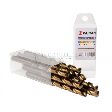 Комплект свёрл по металлу индустриальных, 10 шт, DIN 338, HSS-E Co5, Тип VA, 5xD, Ø10.00 мм ZALTAR ZA-74100-S10 Комплект свёрл по металлу индустриальных, 10 шт, DIN 338, HSS-E Co5, Тип VA, 5xD, Ø10.00 мм ZALTAR ZA-74100-S10