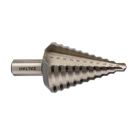 Сверло ступенчатое, HSS, Ø9-36 мм, прямая канавка, трехплоскостной хвостовик ZALTAR ZA-05330